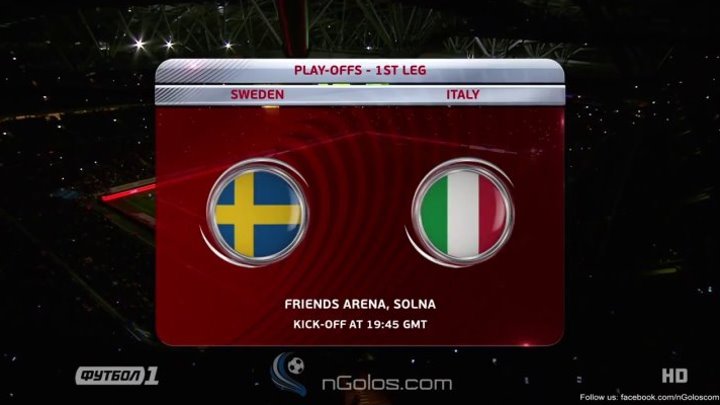 Швеция - Италия 1:0 видео