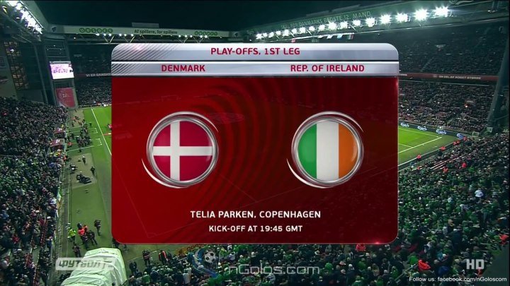 Дания - Ирландия 0:0 видео