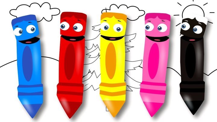 Мультик Раскраска Учим Цвета Цветные карандаши . Learn Colors