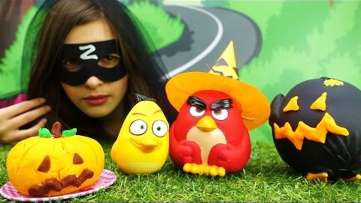 Видео для детей: Злые птички (Angry Birds) и вечеринка Хэллоуин! Энгри бердз
