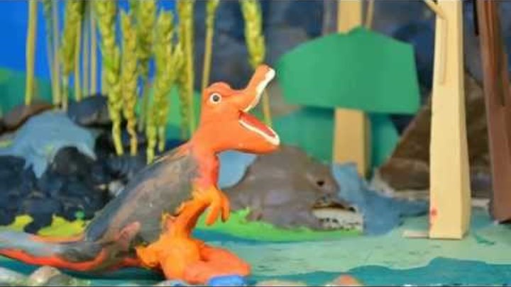 пластилиновый мультфильм про динозавров