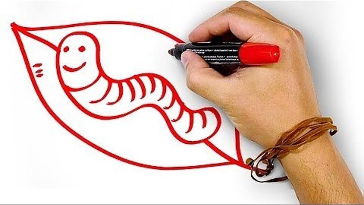 Красный Червяк, рисуем маркером, РыбаКит