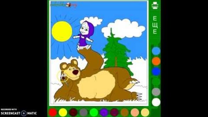 Маша и медведь раскраска игра. Детское видео. Детям. Развивающий мультик
