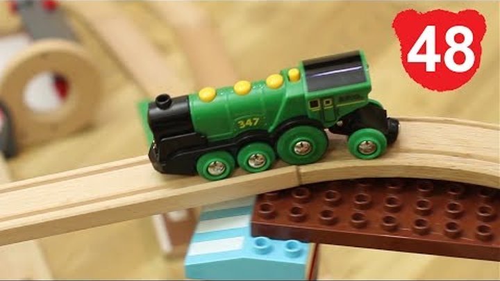 Эпизод 48 : Крутой трек и спуск с горы. Деревянные игрушки. Brio Train деревянная железная дорога