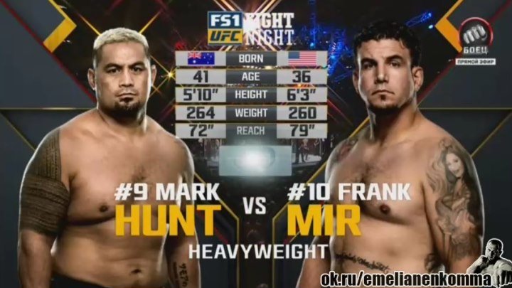 Марк Хант vs. Фрэнк Мир. UFC Fight Night 85. 20 марта 2016