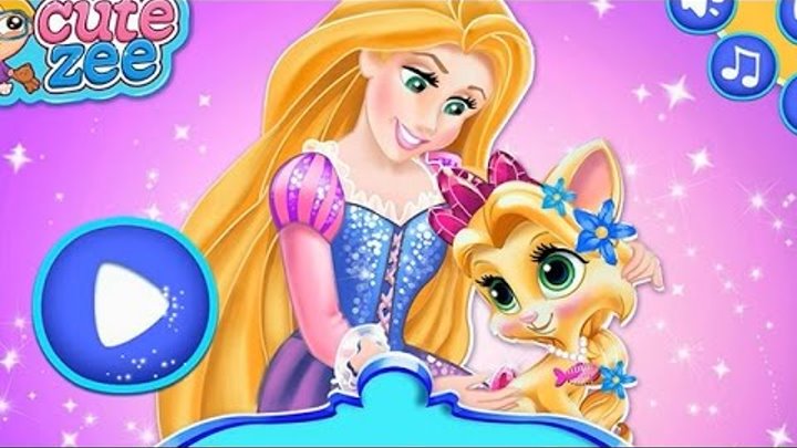 NEW Игры для детей—Disney Принцесса Рапунцель уход за королевским питомцем летом—мультик для девочек