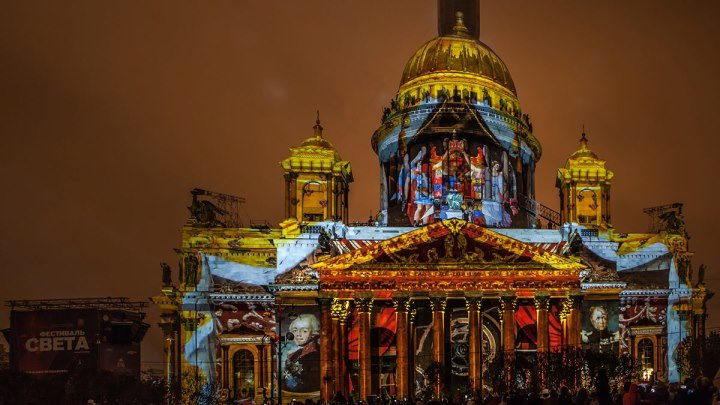 Патрясающее световое шоу в Петербурге #mysaintpetersburg.ru