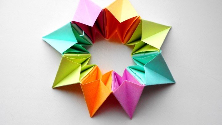 Оригами игрушка трансформер Калейдоскоп, салют, фейерверк