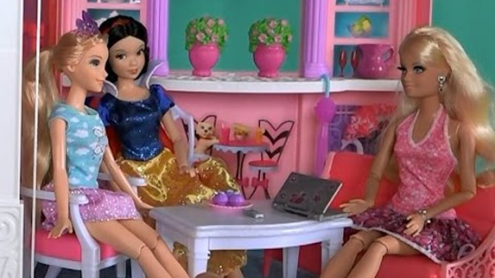 Видео с куклами, серия 460, Белоснежка и Рапунцель в доме мечты Барби