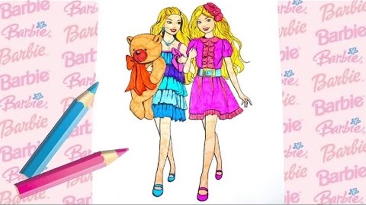 Barbie coloring pages for kids / Барби раскраска-мультик для детей