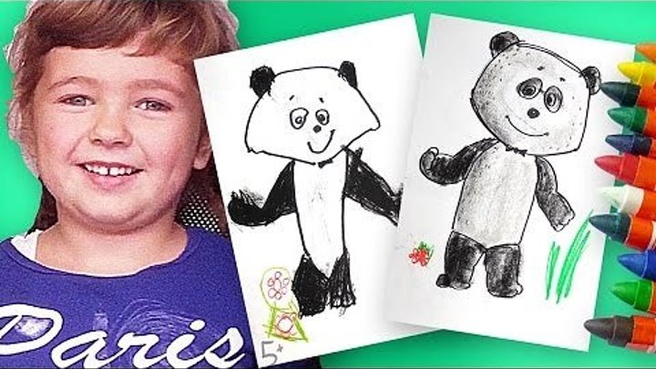 Как рисовать Панду из Маша и Медведь | Урок рисования - Раскраска для детей