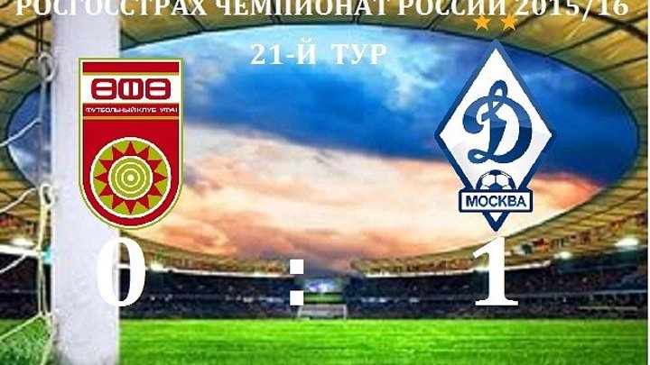 Уфа - Динамо Москва 0-1. Обзор матча. РФПЛ 2015-16. 19 тур.