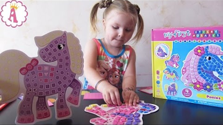 Развивающая игрушка пони веселая мозаика Mosaic Toy Ponies видео для детей Квин Элис обзор игрушек