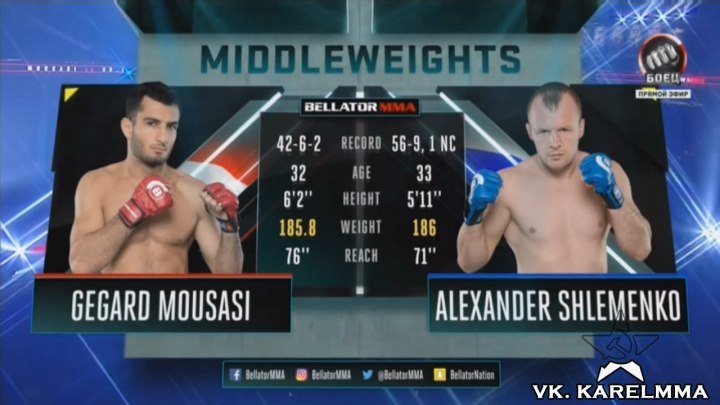 Гегард Мусаси vs. Александр Шлеменко. Bellator 185