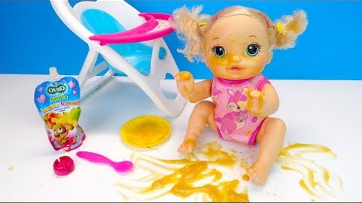 Кукла Пупсик Люся Учится Кушать Сама Мультик Беби Элайв #Игрушки Для девочек Играем Как мама