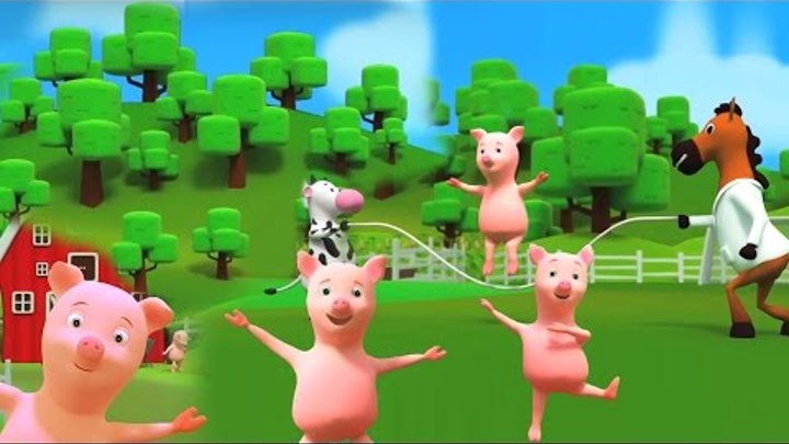 пять маленьких свиней прыгать на кровати | мультфильм для детей | Составление | Детские стишки