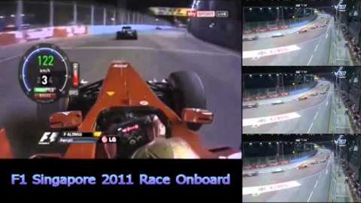F1 Singapore 2011 - Fernando Alonso Onboard Start + First Lap