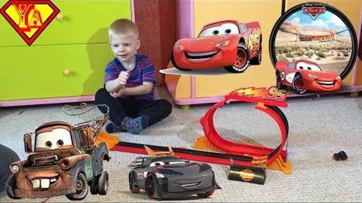 Распаковка игрушек игры Тачки Молния Маквин Маккуин Unboxing Toy Carrera Go McQueen PIXAR