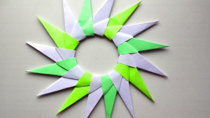 Оригами звезда схема - Оригами из бумаги Сюрикен