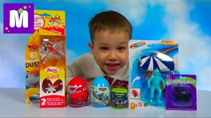 Лизун паук Энгри Бердс Тачки Дисней Самолеты раcпаковка сюрпризов с игрушками
