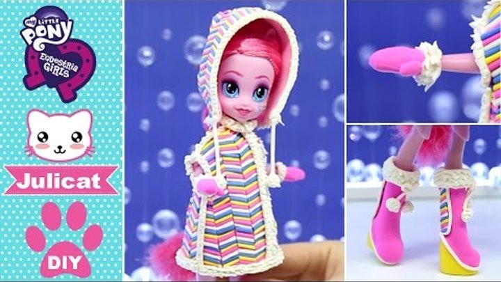 Май Литл Пони Девушки Эквестрии Пинки Пай DIY Зимняя одежда для кукол Легкий пластилин