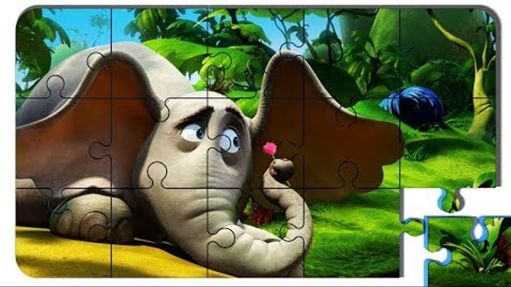 Puzzle Video For Kids Horton Hears a Who. Puzzle cartoon with colored cars.