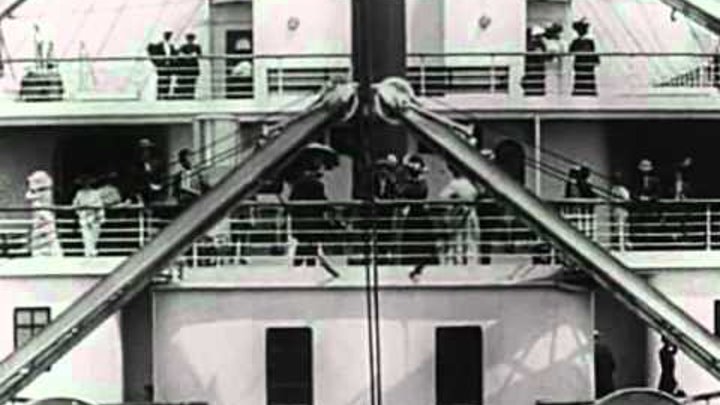 Titanic departure (real video 1912) / Хроника "Титаника". Кадры 100-летней давности.