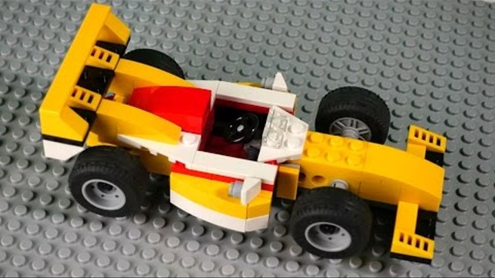 Собираем гоночную машину. Мультфильм из конструктора Лего. Видео для детей.