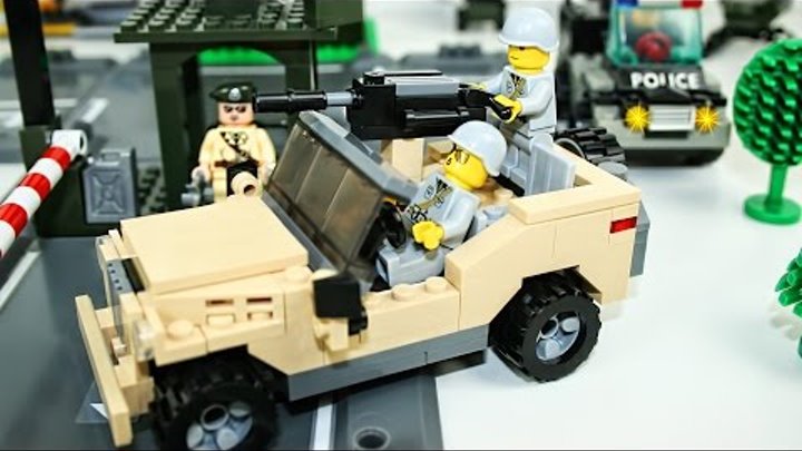 Мультфильм конструктор про машинки Военная машина Lego: Полицейская машина Игрушки для мальчиков