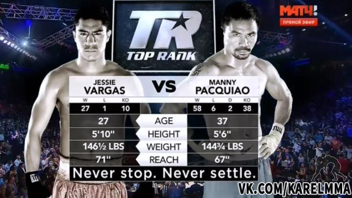 Джесси Варгас vs. Мэнни Пакьяо . Бокс. Чемпионский бой.