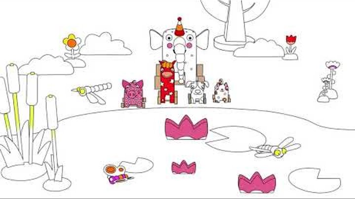 Раскраска Деревяшки Лужа Учим цвета с малышами мультики для детей серия 3