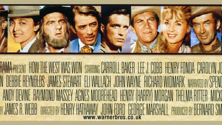 How The West Was Won 1962 - John Wayne, James Stewart, Henry Fonda, Debbie Reynolds, Gregory Peck, Spencer Tracy, Karl Malden, Eli Wallach, Lee J. Cobb, Thelma Ritter