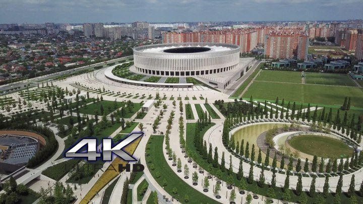 Парк Галицкого и стадион Краснодар. Май 2019. 4k Video