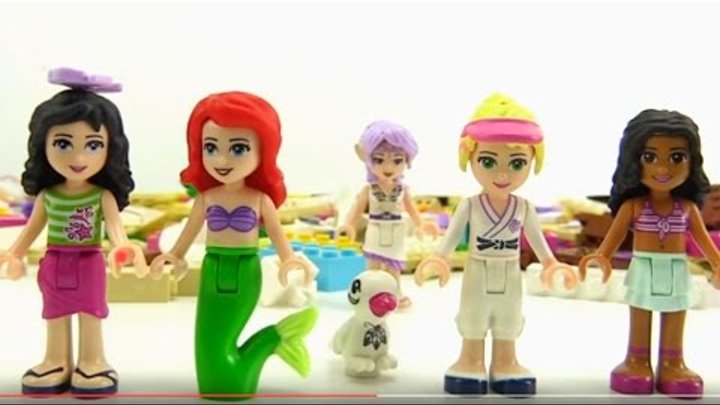Lego. Видео для детей. Собираем из конструктора Лего пляжный домик.