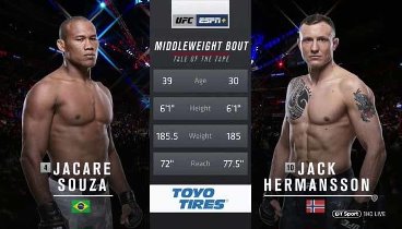 UFC Fight Night 150: Jacare vs. Hermansson – Онлайн Video