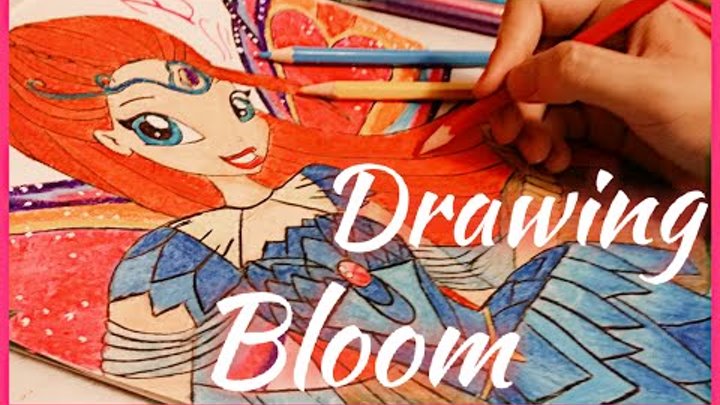 How to draw Bloom/Winx club/Как нарисовать Блум/Клуб винкс/