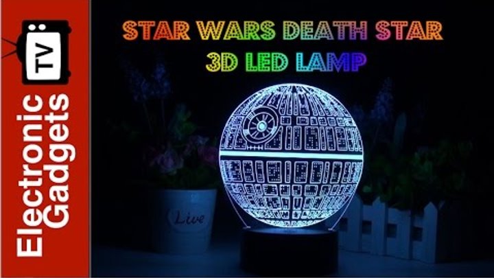 Star Wars Death Star 3D LED Lamp - Holographic Lamp, 2 Light Modes, 7 Colors