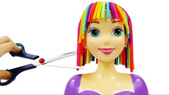 Принцесса Рапунцель Прическа радуга из пластилина Плей До для куклы принцессы Диснея