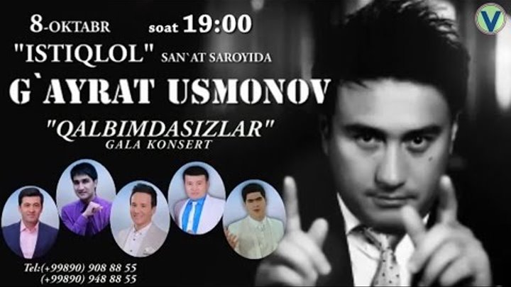 Afisha - G'ayrat Usmonov 8-oktyabr konsert beradi 2016