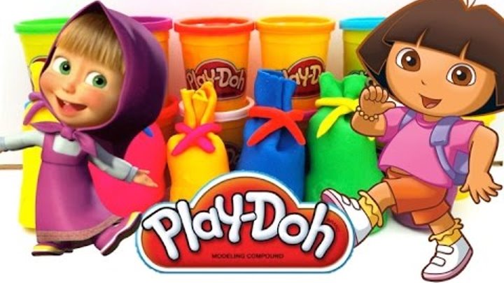 Play doh surprises Dora the Explorer Masha i Medved Плей до сюрпризы Даша- Маша и медведь