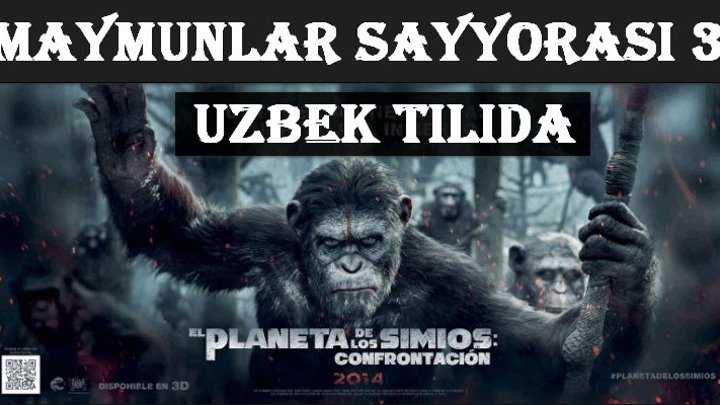 Maymunlar Sayyorasi 3 - Urush (Uzbek tilida) 2017 Treyler