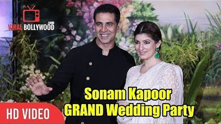Акшай Кумар и Твинкл Кханна на свадебном приеме Сонам Капур и Ананда Ахуджа