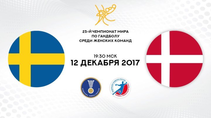 Гандбол. Швеция - Дания. 1/4 финала. Чемпионат мира 2017. Женщины