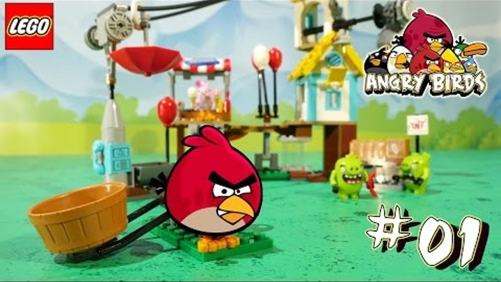 Мультфильм Злые Птички Энгри Бердс уничтожают Фасфудный Ресторан Cвиней - Lego Angry Birds Movie