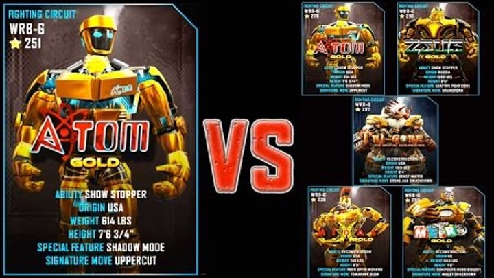 Real Steel WRB FINAL Atom Gold Series of fights GOLD NEW ROBOT (Живая Сталь)