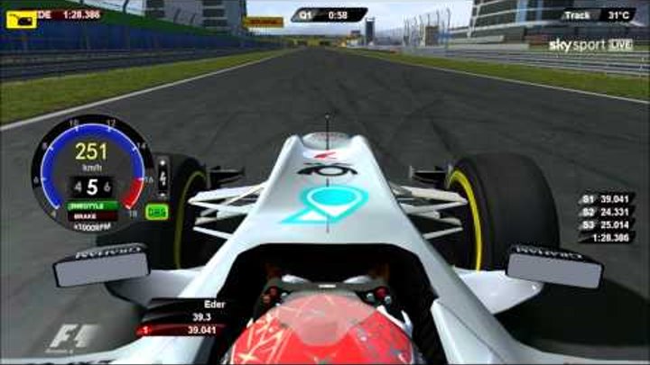 F1 2011 India Q1 SCHUMACHER Onboard DRS and KERS IN New Delhi : Eder Belone