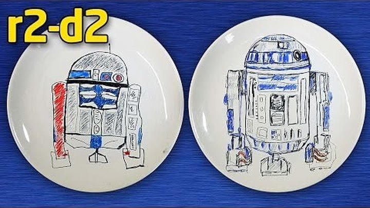 Как нарисовать R2D2. Star Wars на тарелке.