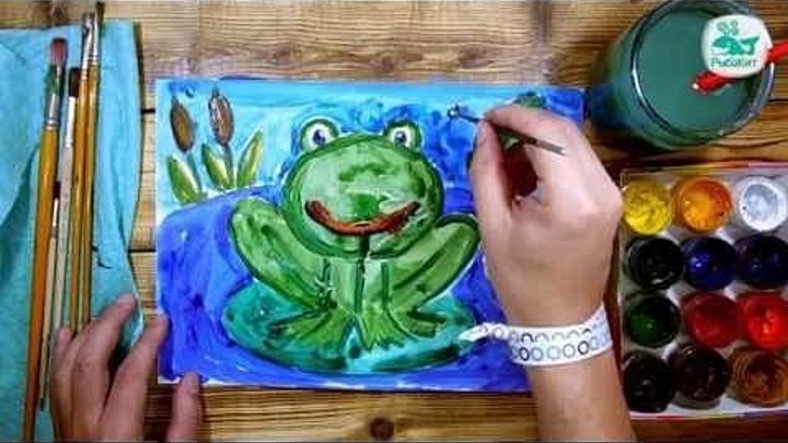 Как нарисовать Лягушку. Урок рисования для детей от 4 лет, РыбаКит