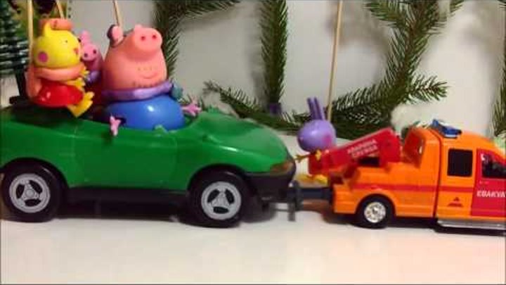 Свинка Пеппа мультик из игрушек. Peppa Pig. Сезон Новый Год. Поездка за елкой. Часть 2