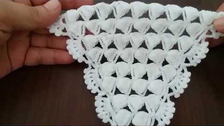 Üçgen motifli şal yapılışı / triangle motif shawl model